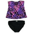 thumbnail image 1 of Island Escape Womens Tropical Pant 2 Piece Bandini, Purple, 6, 1 of 2