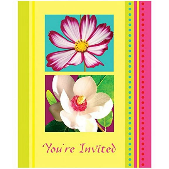 Island Flowers Invitations 8 Per Pack