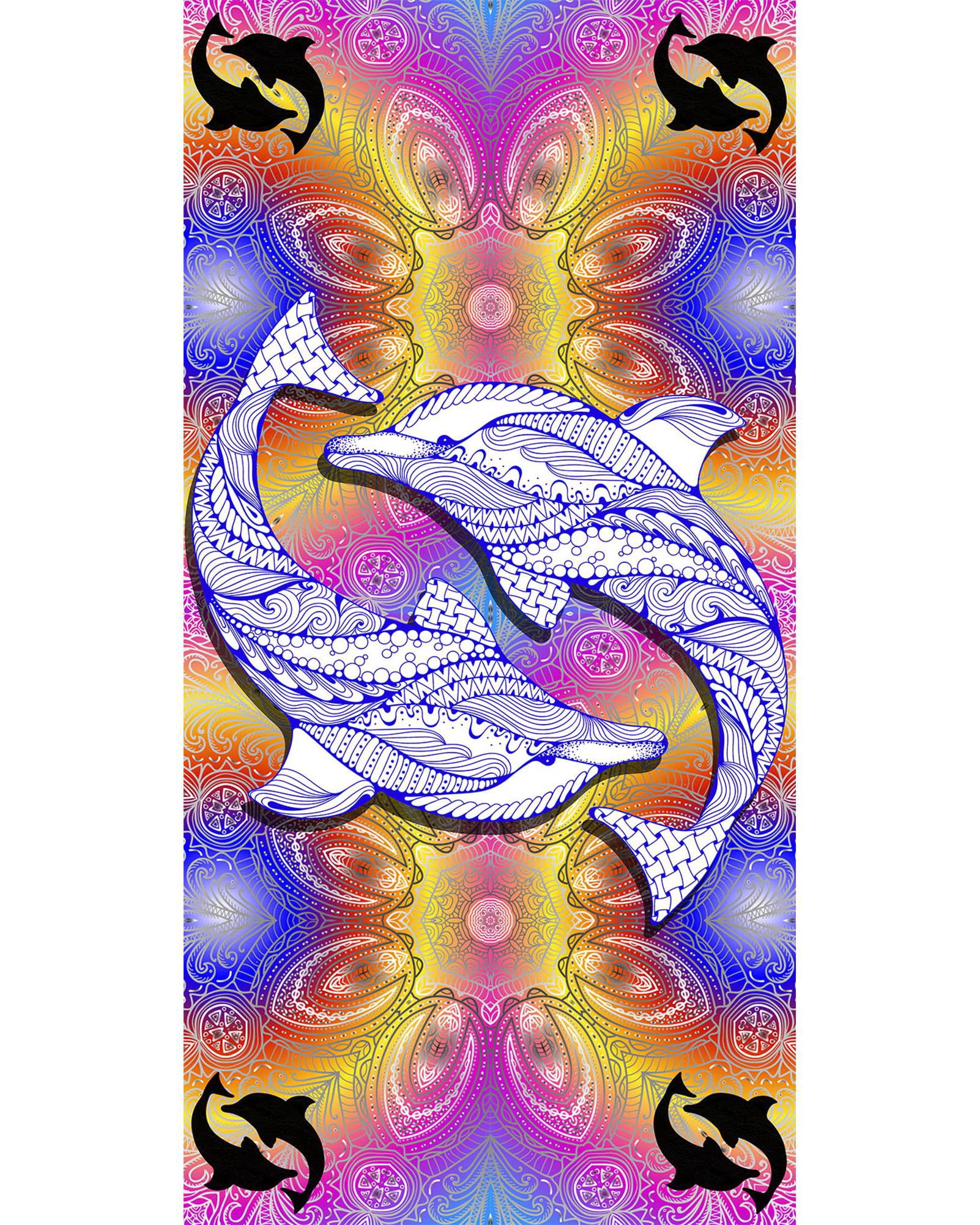 Island Gear Wolf Moon Beach Towel - 30x60 Inch Cotton Velour, Fade Resistant - View #11