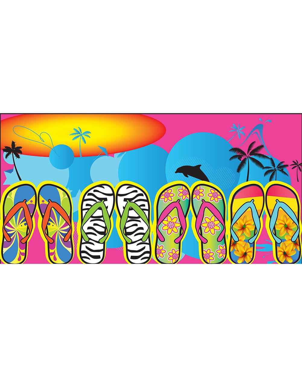 Island Gear Fun Flip Flops 30x60 Cotton Velour Beach Towel, Fun Flip Flops, Size: One Size