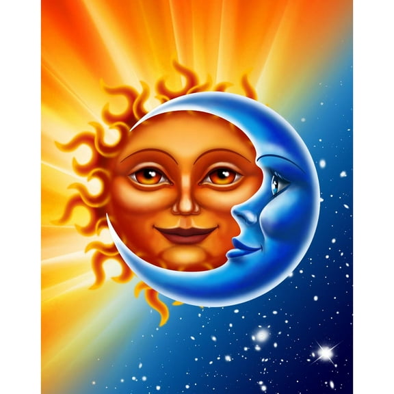 Island Gear Sun and Moon 54x68 Cotton Velour Beach Blanket, Sun and Moon, Size: One Size