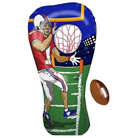 Island Genius Inflatable Football Toss Target Party Game, Sports Toys Gear and Gifts for Kids Boys Girls and Family