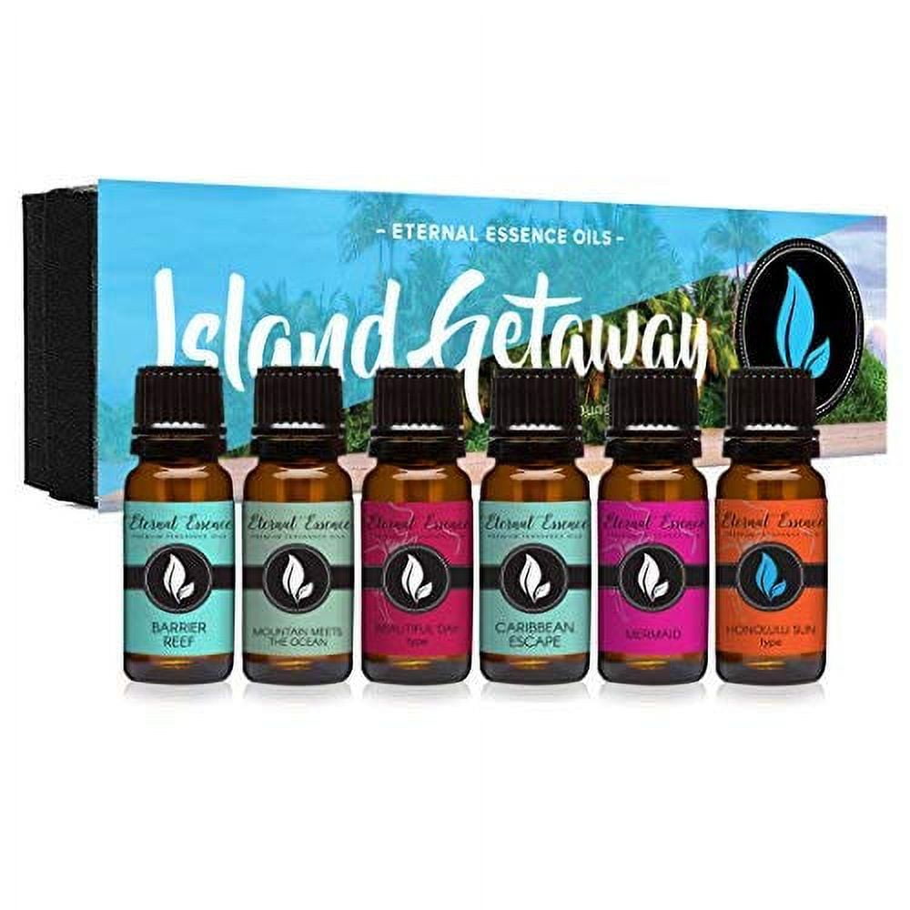 Mayan's Secret Premium Grade Fragrance Oil-Summer Time- Gift Set 6/10ml for  Diffuser, Body oil, Skin & Hair, Massage, Baby Powder, Beachwood, Tropical  Island, Summer Breeze, Toasted..