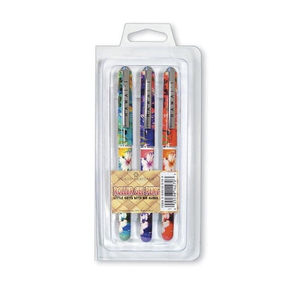 Island Heritage 3-pack Rollerball Pen Hibiscus Palm