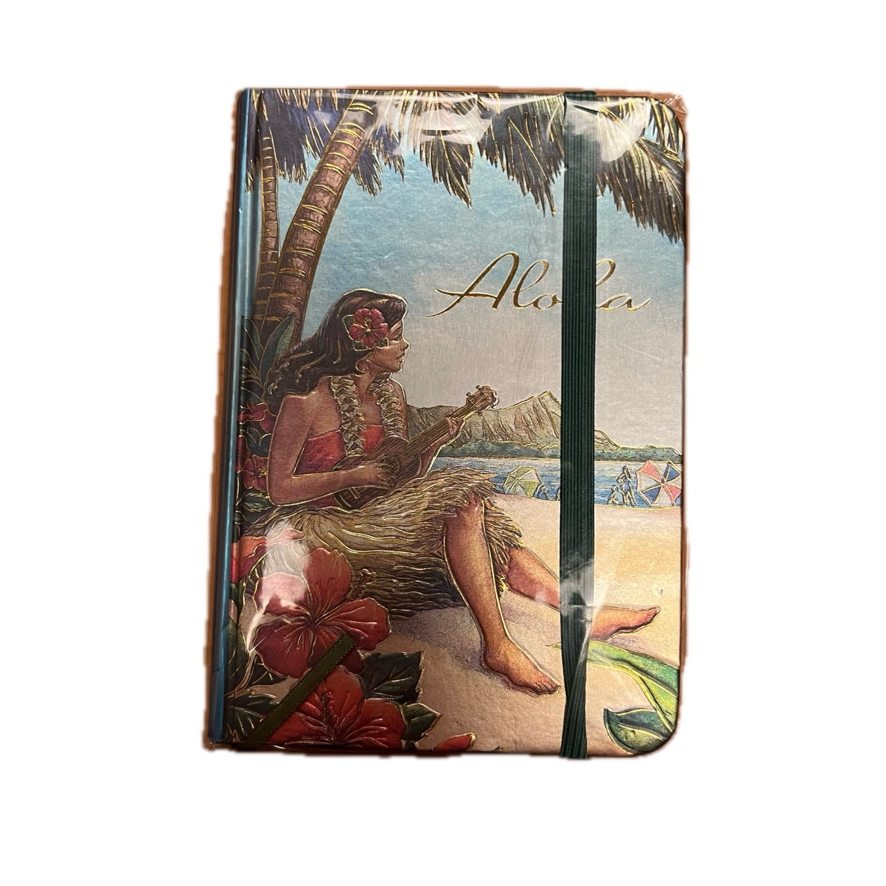 Island Heritage Foil Notebook with Elastic Band, Vintage Hawaii Small