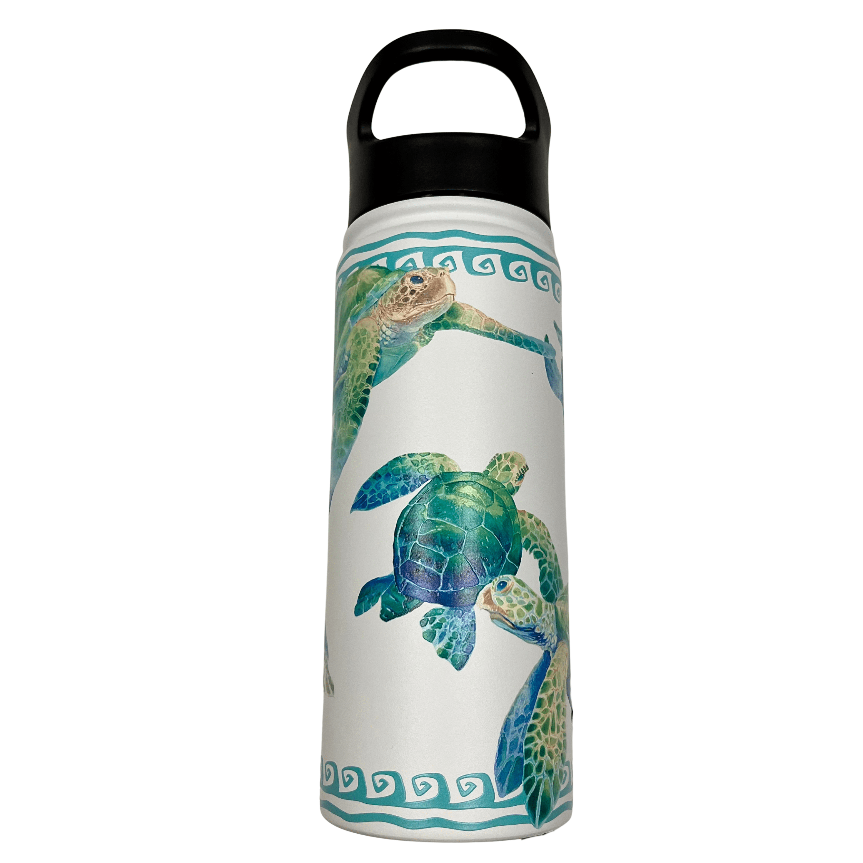 Island Heritage Hawaii Style Island Flask Tumbler Swimming Honu Turtle White