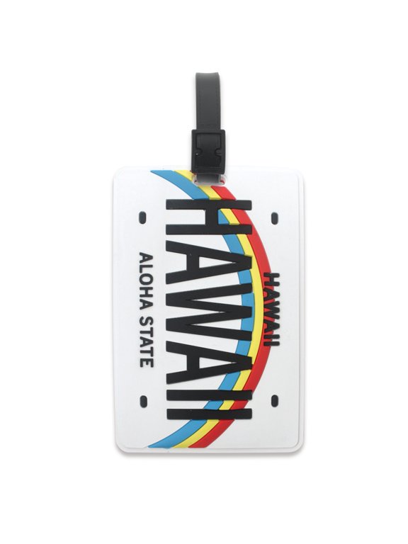 Durable PVC ID Luggage Tag with Hawaii License Plate Design