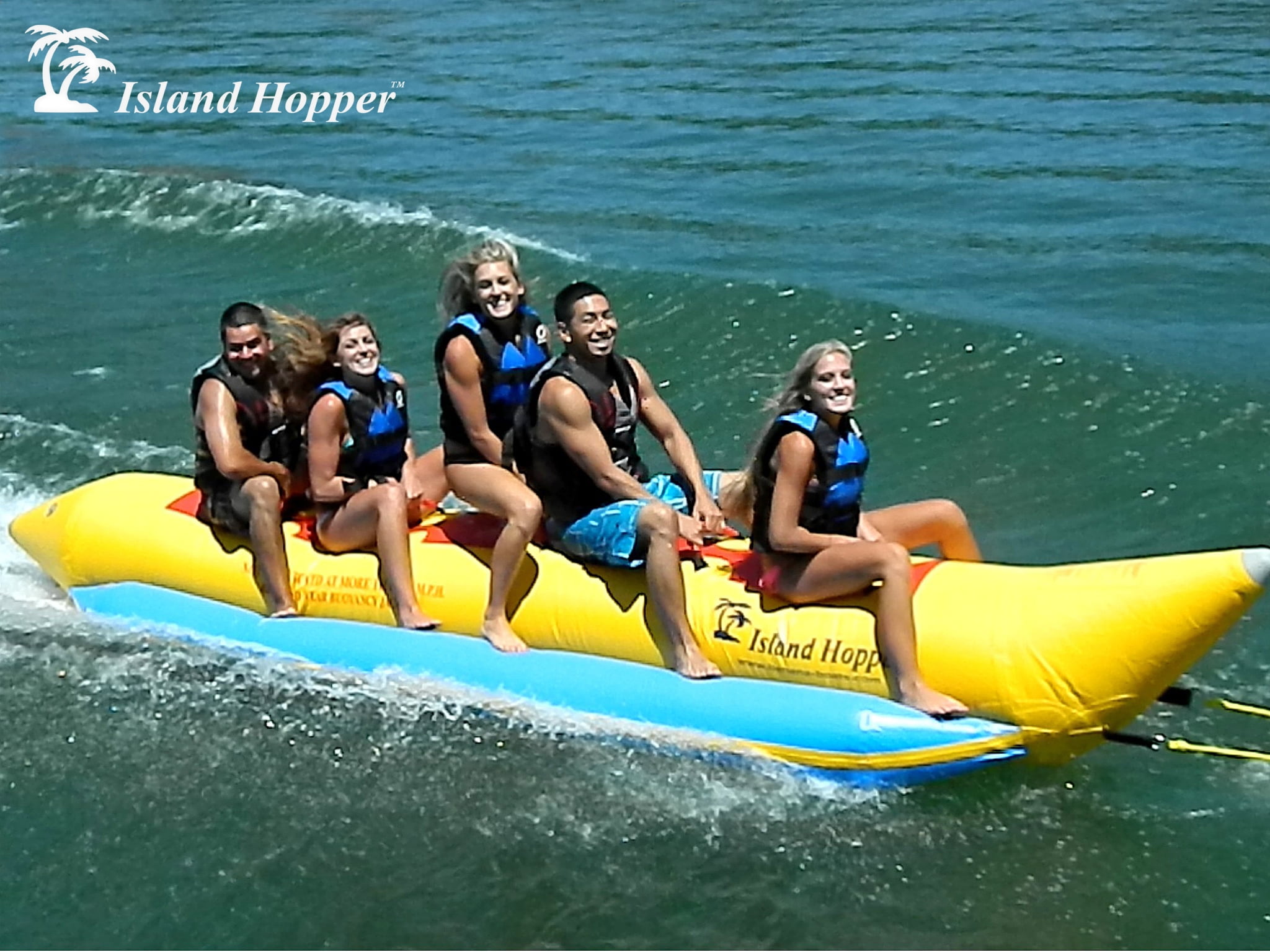 Island Hopper Heavy Recreational 5 Passenger Banana Boat, Yellow