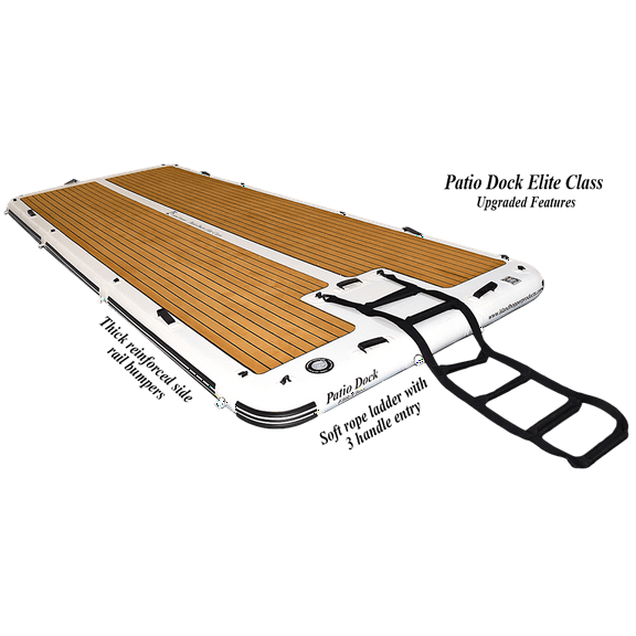 Island Hopper Inflatable Patio Dock with Reinforced Side Rails, 15' L x 6' W x 6" H