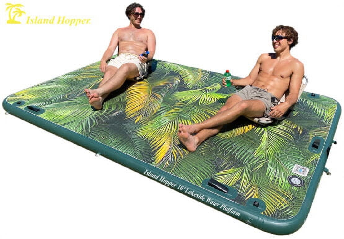 Island Hopper Lakeside Tropical Graphics Series 10ft Inflatable Floating Dock