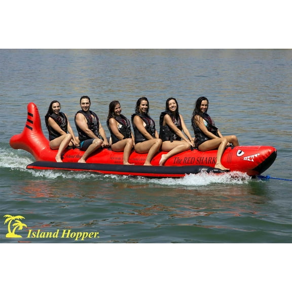 Island Hopper Red Shark 6 Passenger Inline Elite Class Heavy Commercial Banana Boat
