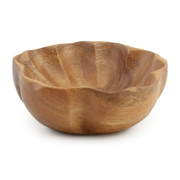 Island Imports Acacia Wood 1.5" x 4" Round Hibiscus Dish