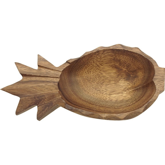 Island Imports Acacia Wood 2"x4.5"x10" Pineapple Dish