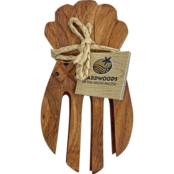 South Seas Native Treasures Salad Serving Hands Pineapple Kamani Wood
