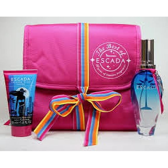 Island Kiss Ltd By Escada For Women's 3Pcs SetEau De Toilette 1.6 Fl Oz 50 MlBdy Lotion 1.6 Fl Oz 50 MlBeauty Pouch