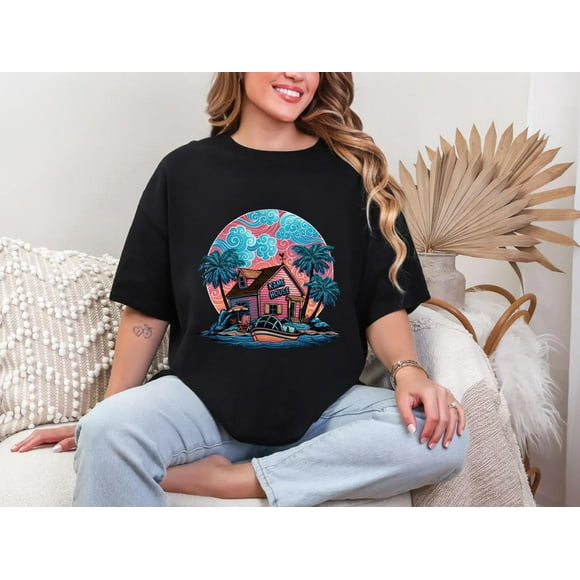 Island Life Tropical Chill and Relaxation T-Shirt, for men & women, up to size 5XL.