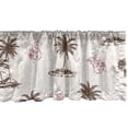 thumbnail image 1 of Island Life Window Valance, Tropical Design Isle Palm Tree Silhouettes and Cocktails Print, Curtain Valance for Kitchen Bedroom with Rod Pocket, 54" X 18", Eggshell Taupe Raspberry, by Ambesonne, 1 of 2