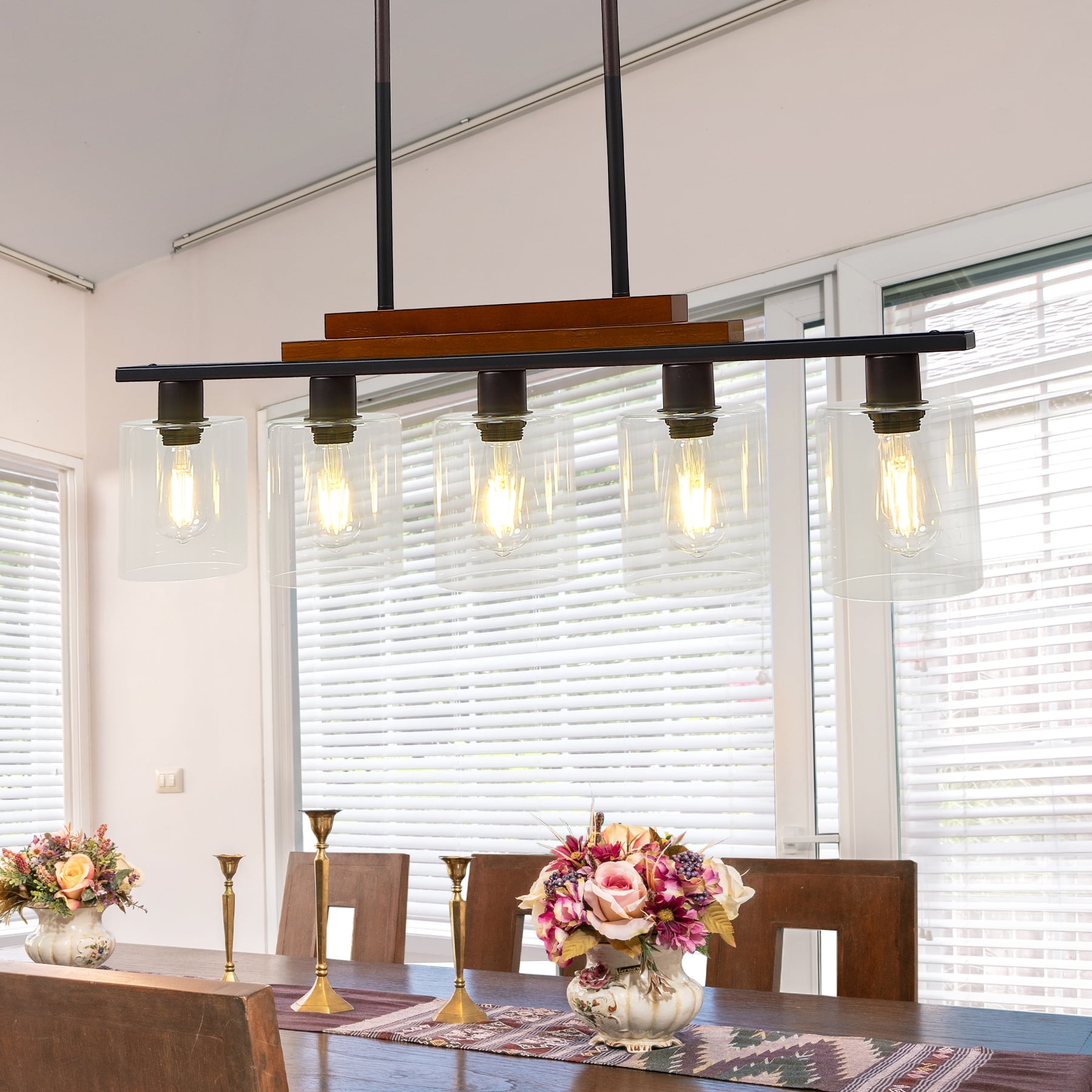 Island Lighting, 5 Lights Dining Room Light Fixture Farmhouse ...