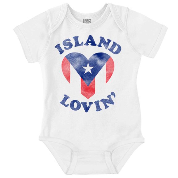 Island Lovin Puerto Rican Pride PR Bodysuit Jumper Girls Infant Baby Brisco Brands 12M