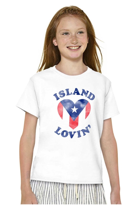 Island Lovin Puerto Rican Pride PR Girls Kids T Shirt Tees Teen Brisco Brands L