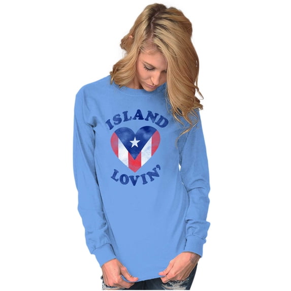 Island Lovin Puerto Rican Pride PR Women's Long Sleeve T Shirt Brisco Brands S