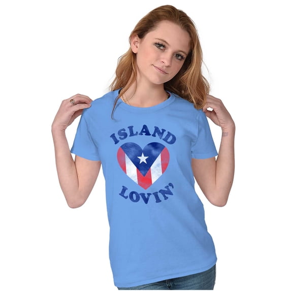 Island Lovin Puerto Rican Pride PR Women's T Shirt Ladies Tee Brisco Brands S
