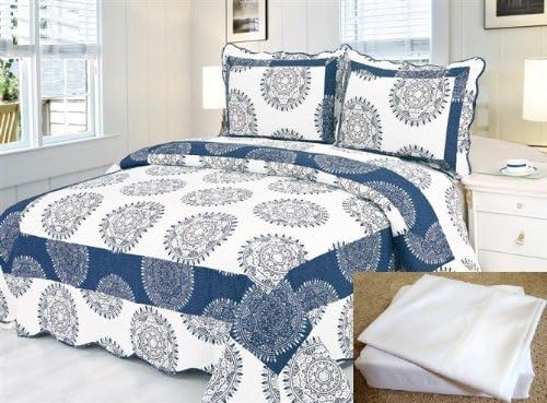 Island Luxury Quilt Set with Sheet Set - 7 pcs