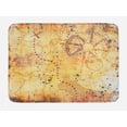 thumbnail image 1 of Island Map Bath Mat, Antique Treasure Map Grunge Rusty Style Parchment Print History Theme Boho Design, Non-Slip Plush Mat Bathroom Kitchen Laundry Room Decor, 29.5 X 17.5 Inches, Beige, Ambesonne, 1 of 2