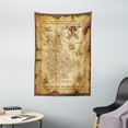 thumbnail image 1 of Island Map Tapestry, Super Detailed Treasure Map Grungy Rustic Pirates Gold Secret Sea History Theme, Wall Hanging for Bedroom Living Room Dorm Decor, 40W X 60L Inches, Beige Brown, by Ambesonne, 1 of 2