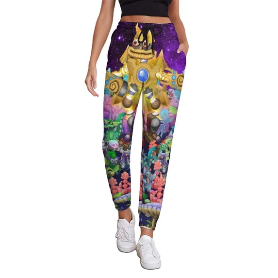 Island My Singing Monsters Womens Sweatpants Joggers Pants Daily Trousers 3D Printing Novelty Casual Sweatpants With Drawstring Closed Bottom
