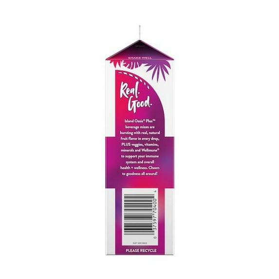 (12 Pack) Island Oasis Plus Acai Super Berries Beverage Mix Plus, 32 Fluid Ounces Each
