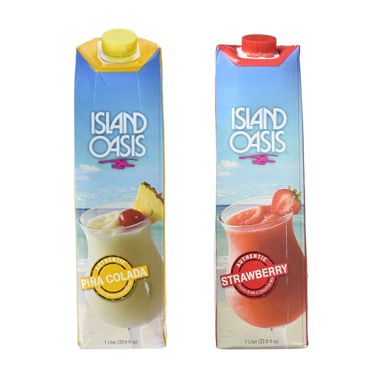 Island Oasis Drink Mix Variety, Strawberry and Pina Colada 1 Liter Each ...