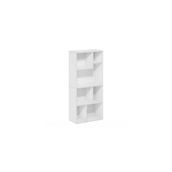 Island Oasis Irregular Cubes Bookcase White Modern Storage Organizer Versatile Vertical or Horizontal Use