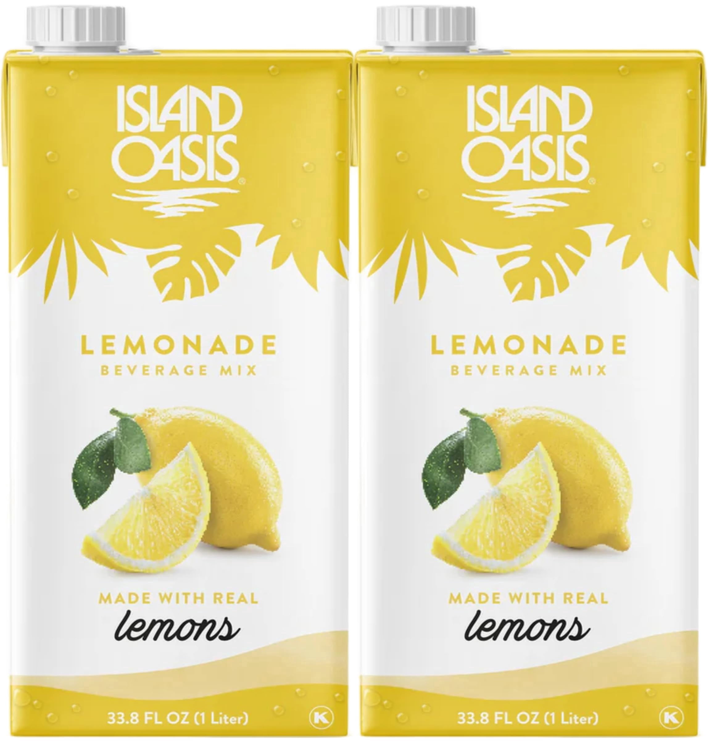 Island Oasis Lemonade Fruit Puree, 33.8 fl oz (1 Liter) Pack of 2