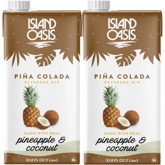 Island Oasis Pina Colada Beverage Mix, 33.8 fl oz (1 Liter) Pack of 2