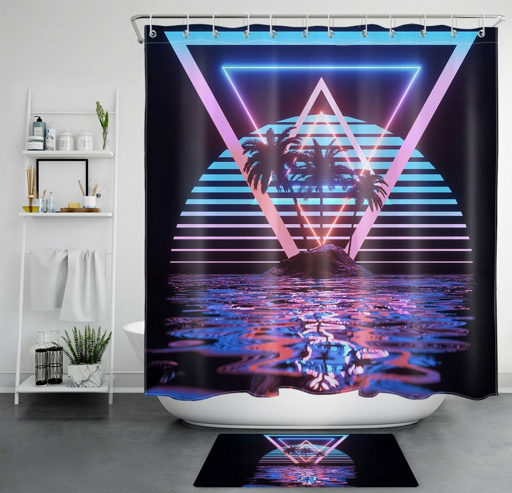 Island Oasis Shower Curtain & Hook Set - Transform Your Bathroom into a ...