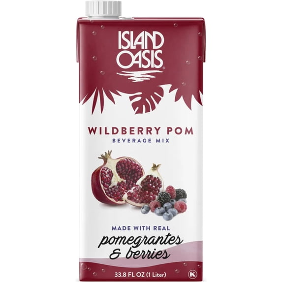 Island Oasis Wildberry Pom Beverage Mix, 33.8 fl oz (1 Liter)