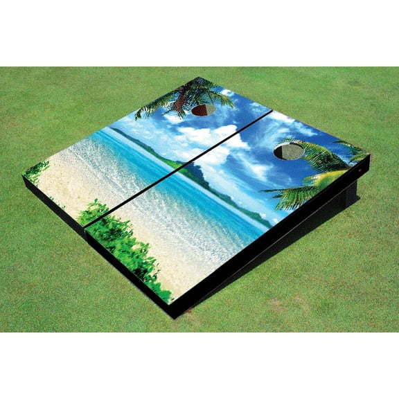 Island Paradise Themed Cornhole Board set