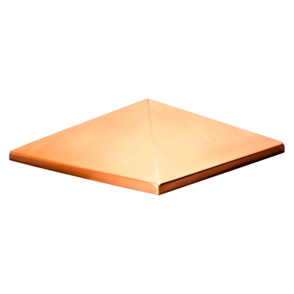 Island Post Cap Copper Pyramid Post Cap for 6.75" Posts – Solid Copper Metal Point, Decorative Fence & Deck Top (1 Pack)