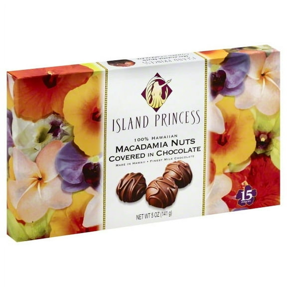 Island Princess Macadamia Nuts Milk Chocolate, 5 Oz.