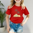 thumbnail image 1 of Island Print Casual Tee For Girls Fashion Comfort Fit Top Beach Daily Wear Soft Breathable Kids Shirt Short Sleeve Shirt for Girls Tees Kids Tshirts Clothes Summer Tops T-Shirt, 1 of 4