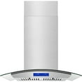 thumbnail image 1 of Island Range Hood 30 Inch 700 CFM Ceiling Mount Stainless Steel Kitchen Vent Hood Touch Screen Control Kitchen Exhaust Hood Ducted Ductless Convertible 3-speed Ventilation Fan, 1 of 7