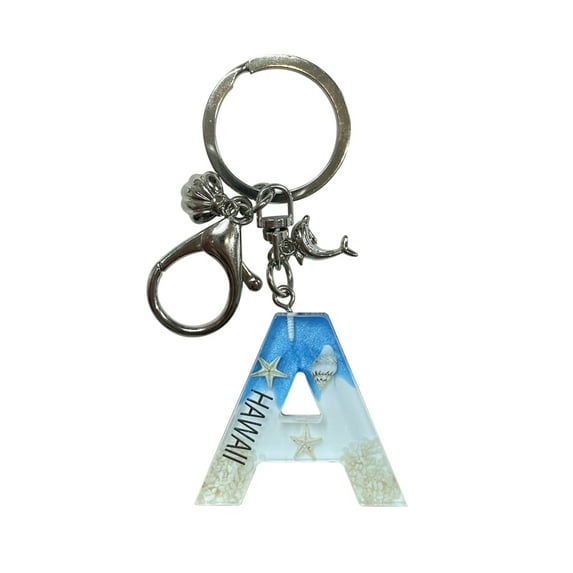Island Reflections Beach Initial Keychain A