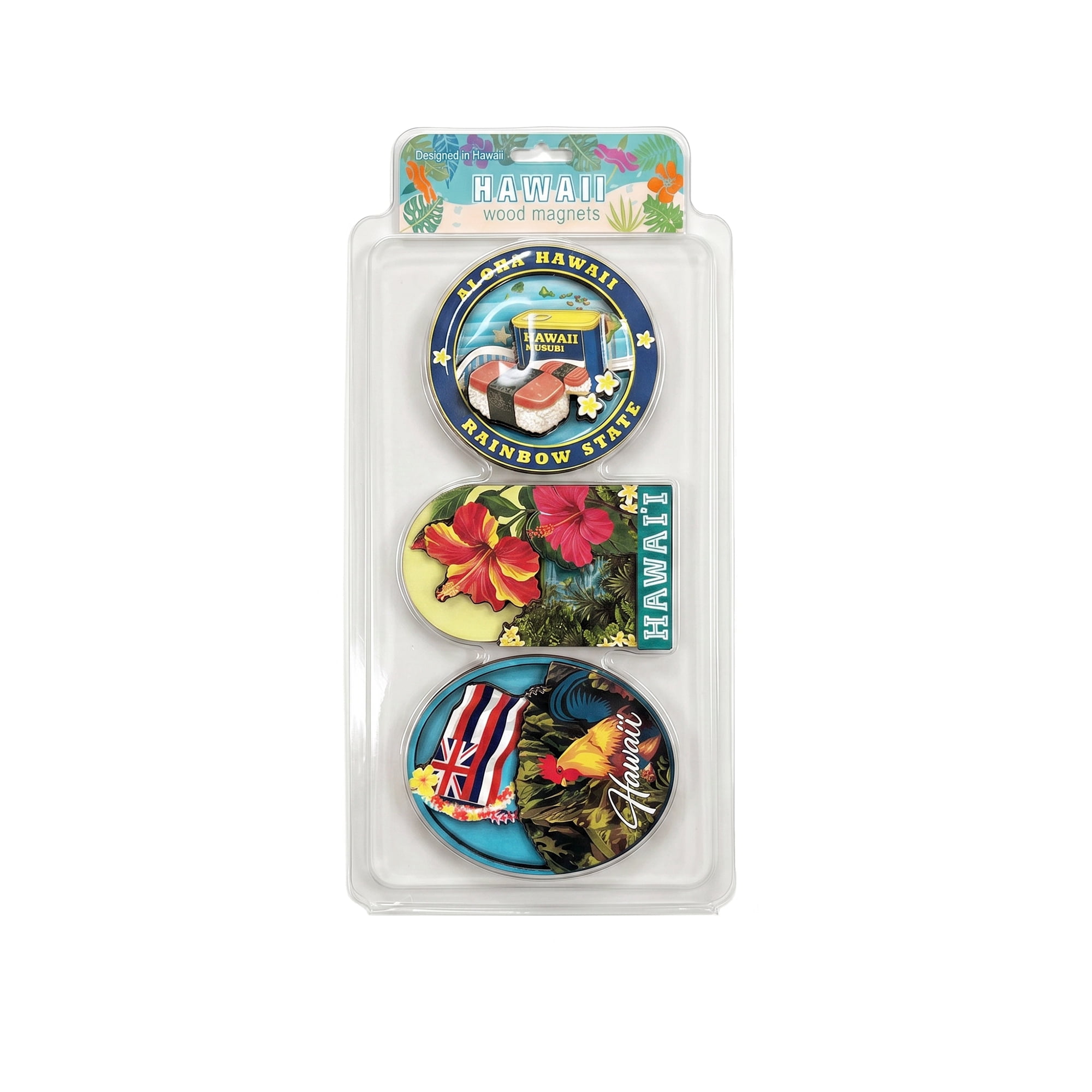 Island Reflections Hawaii Wood Epoxy Magnet Asst (3ct)