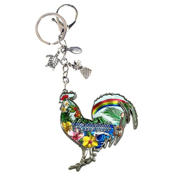 Island Reflections Metal Enamel Keychain