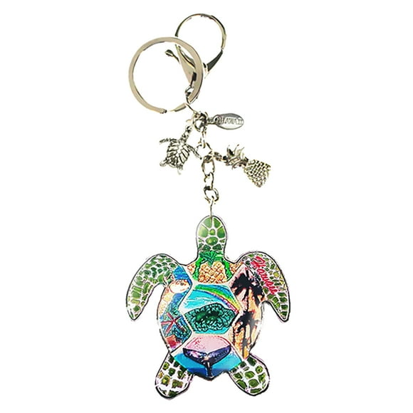 Island Reflections Metal Enamel Keychain