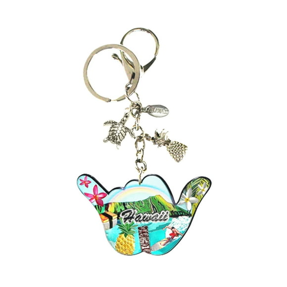 Island Reflections Metal Enamel Keychain