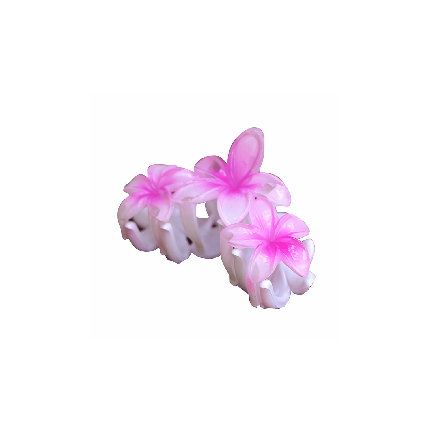 Island Reflections Triple Plumeria Hair Clip Pastel Pink