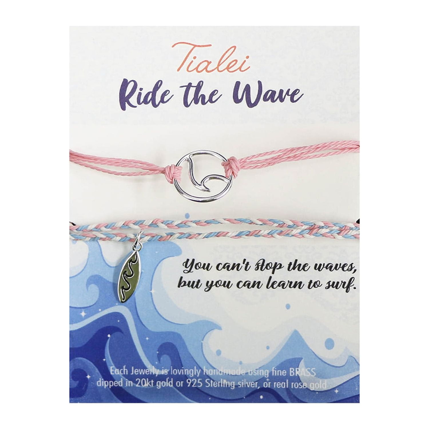 Island Reflections Wave Bracelet Light Pink