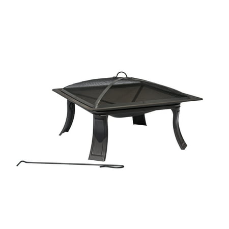 Island Retreat 26" All-Weather Outdoor Riverside Square Fire Pit